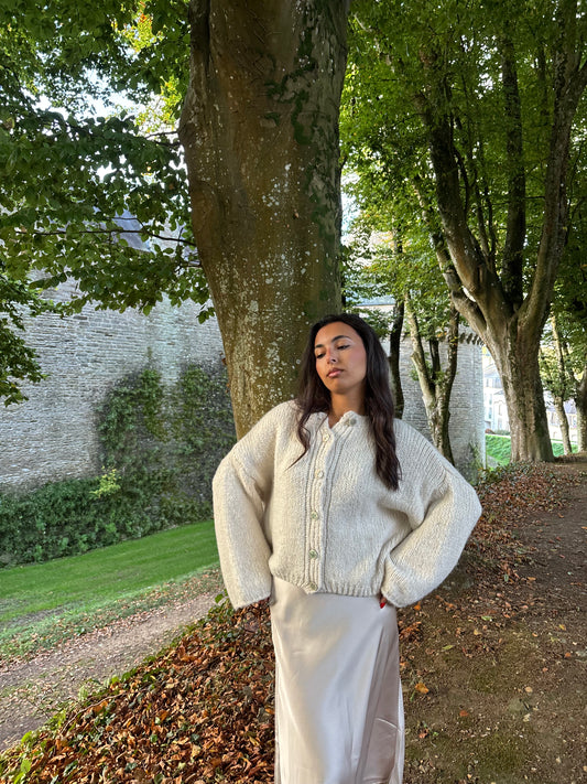 GILET SANDRINE BEIGE/ÉCRU