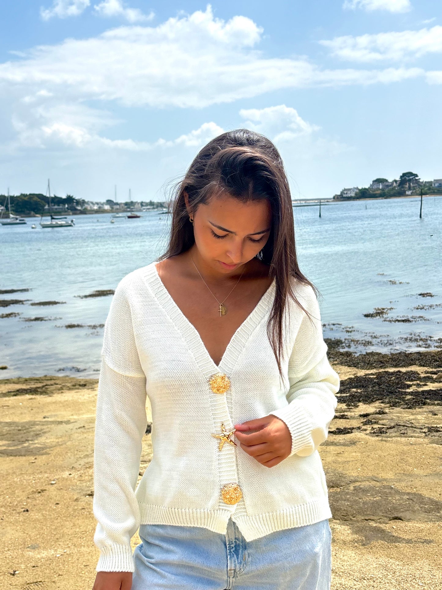 GILET ELISE BLANC