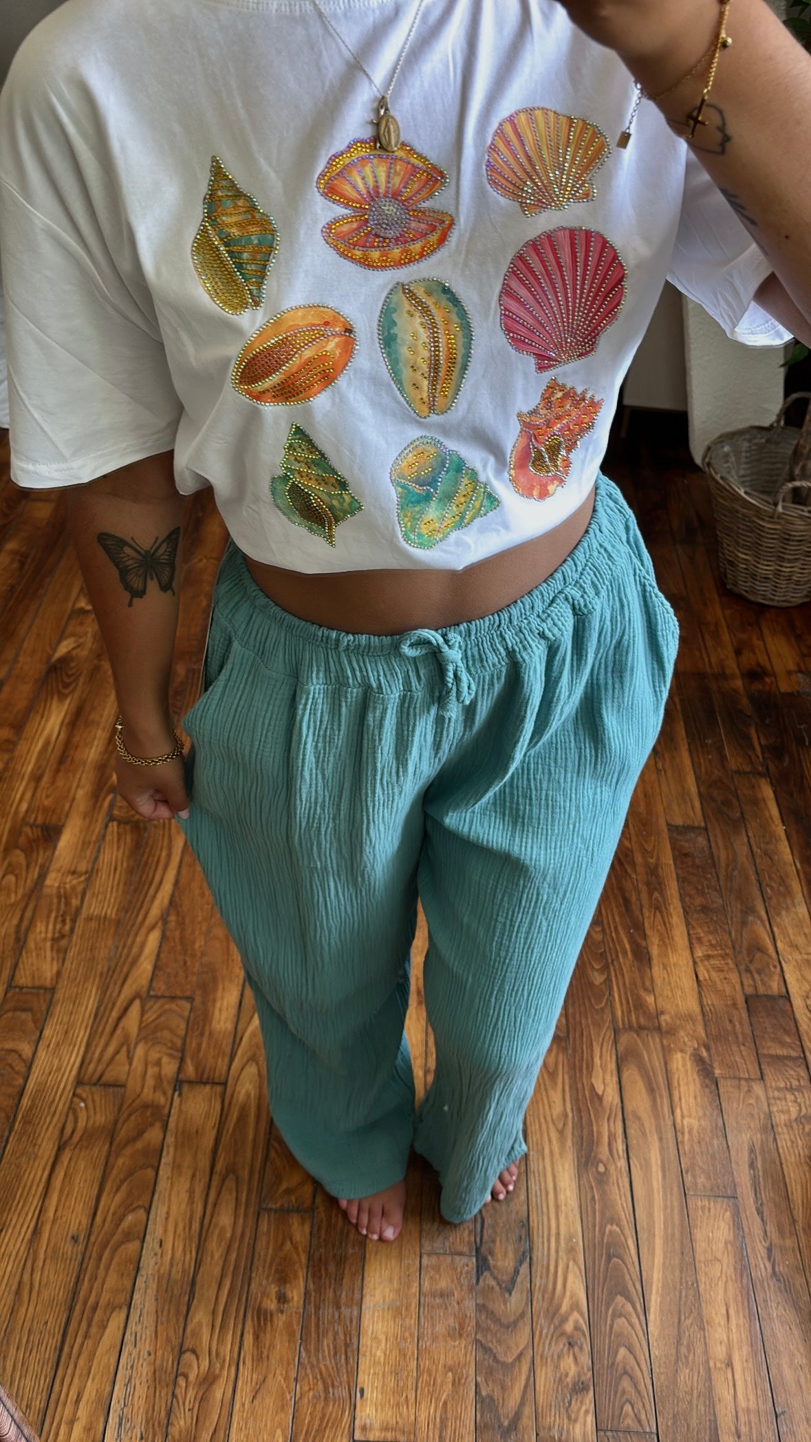 PANTALON CÉLIA GAZE DE COTON (2 couleurs)