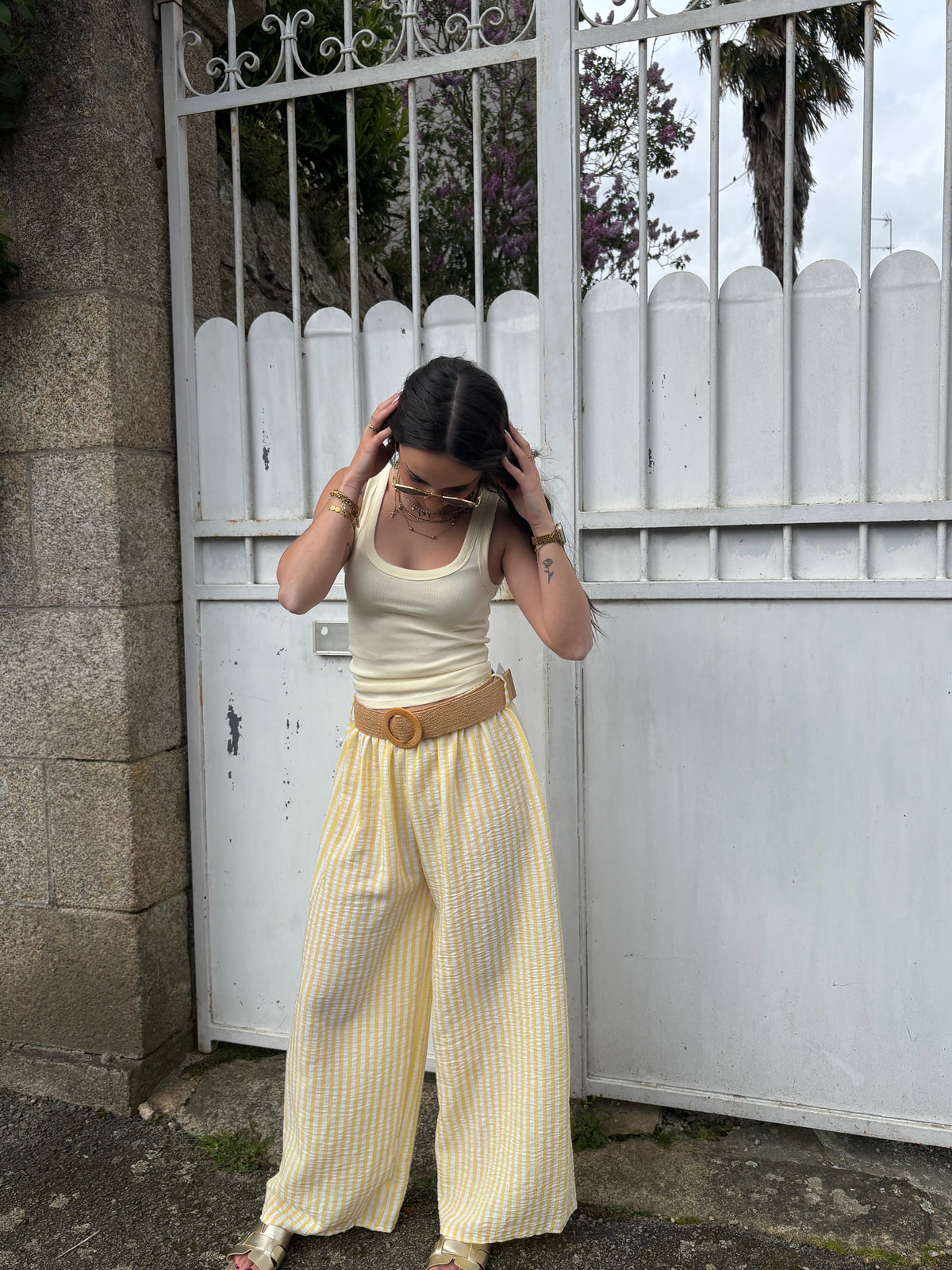 PANTALON JUSTINE JAUNE*