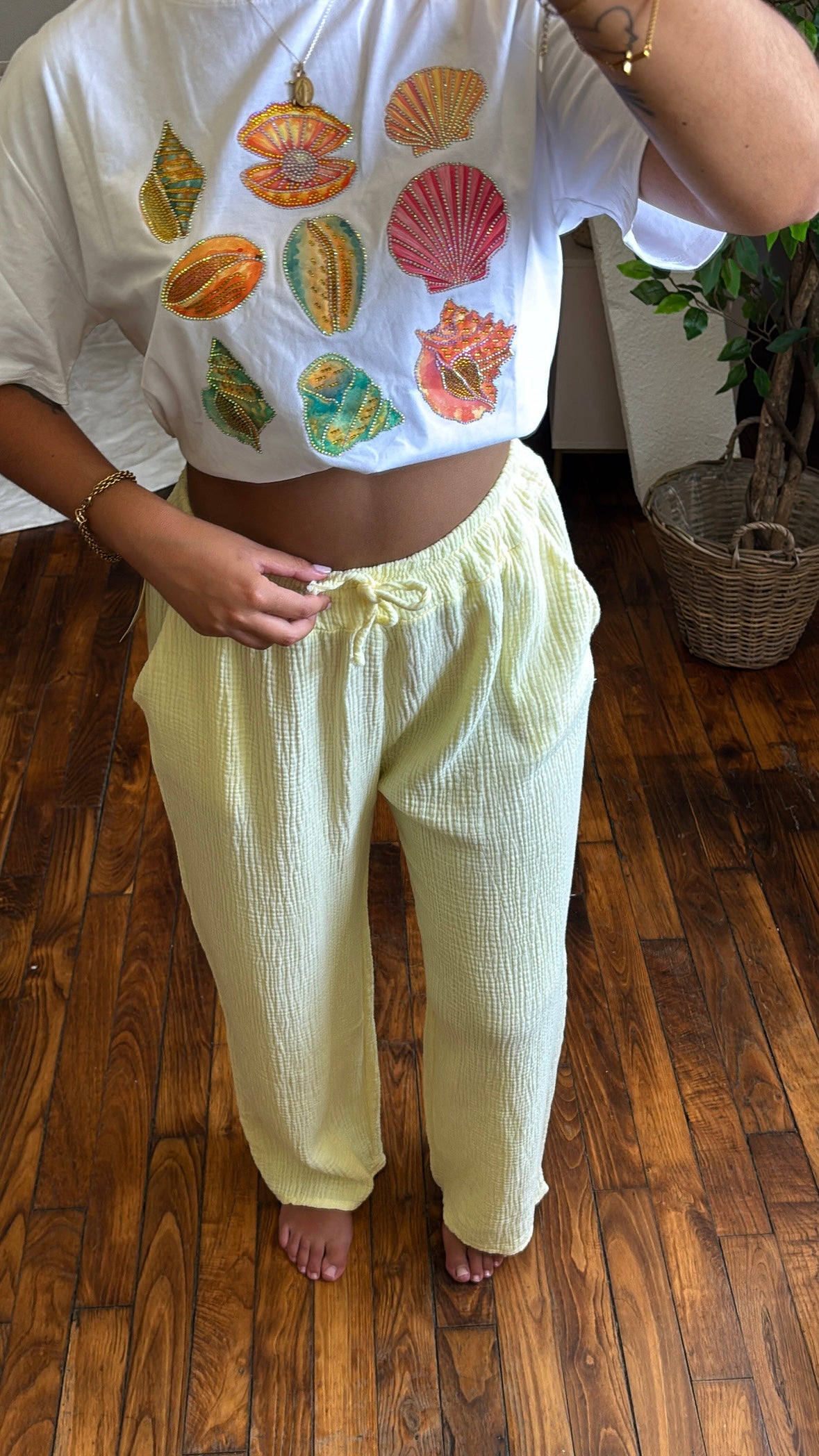 PANTALON CÉLIA GAZE DE COTON (2 couleurs)