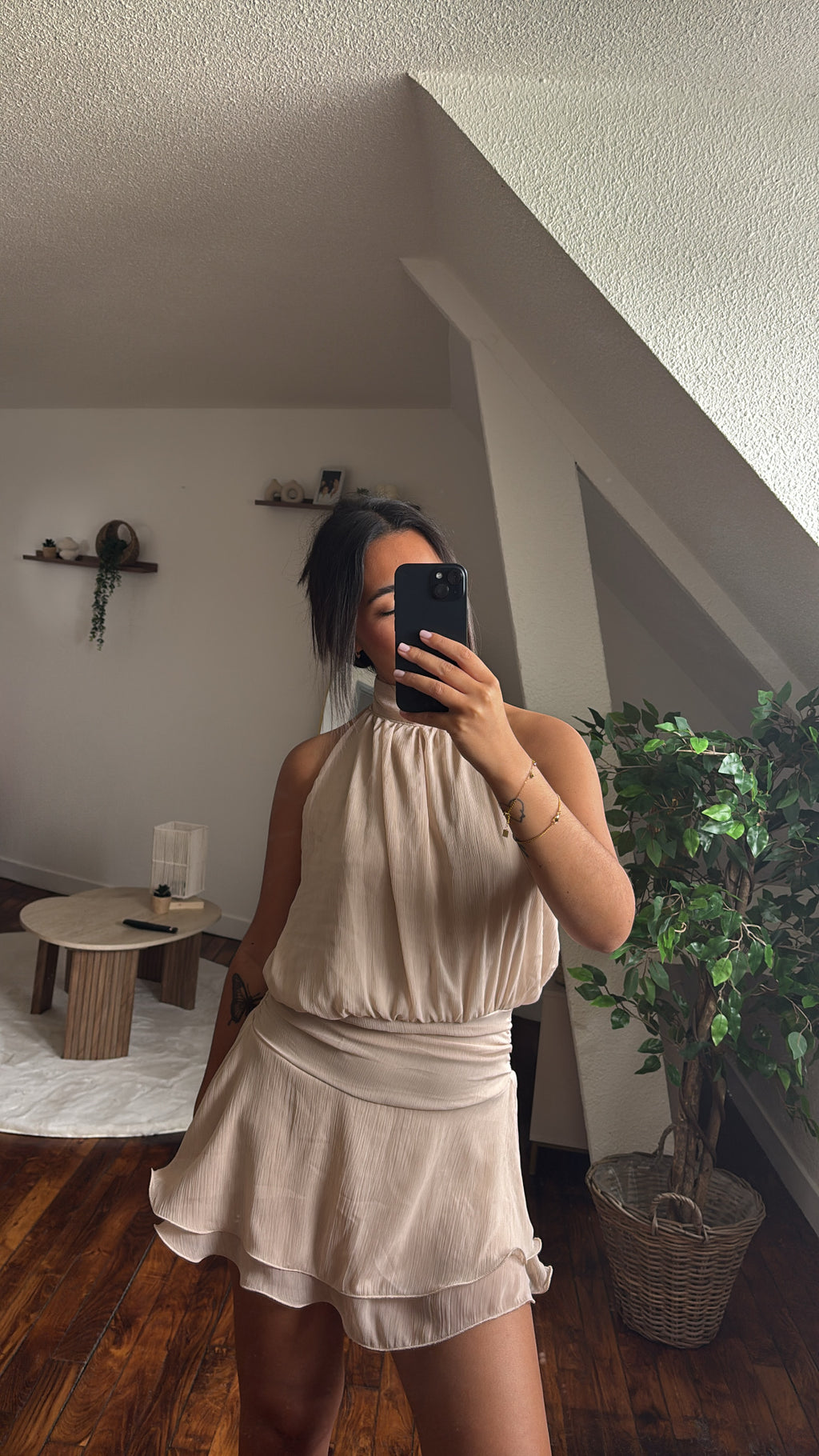 ROBE COMBISHORT BEIGE*