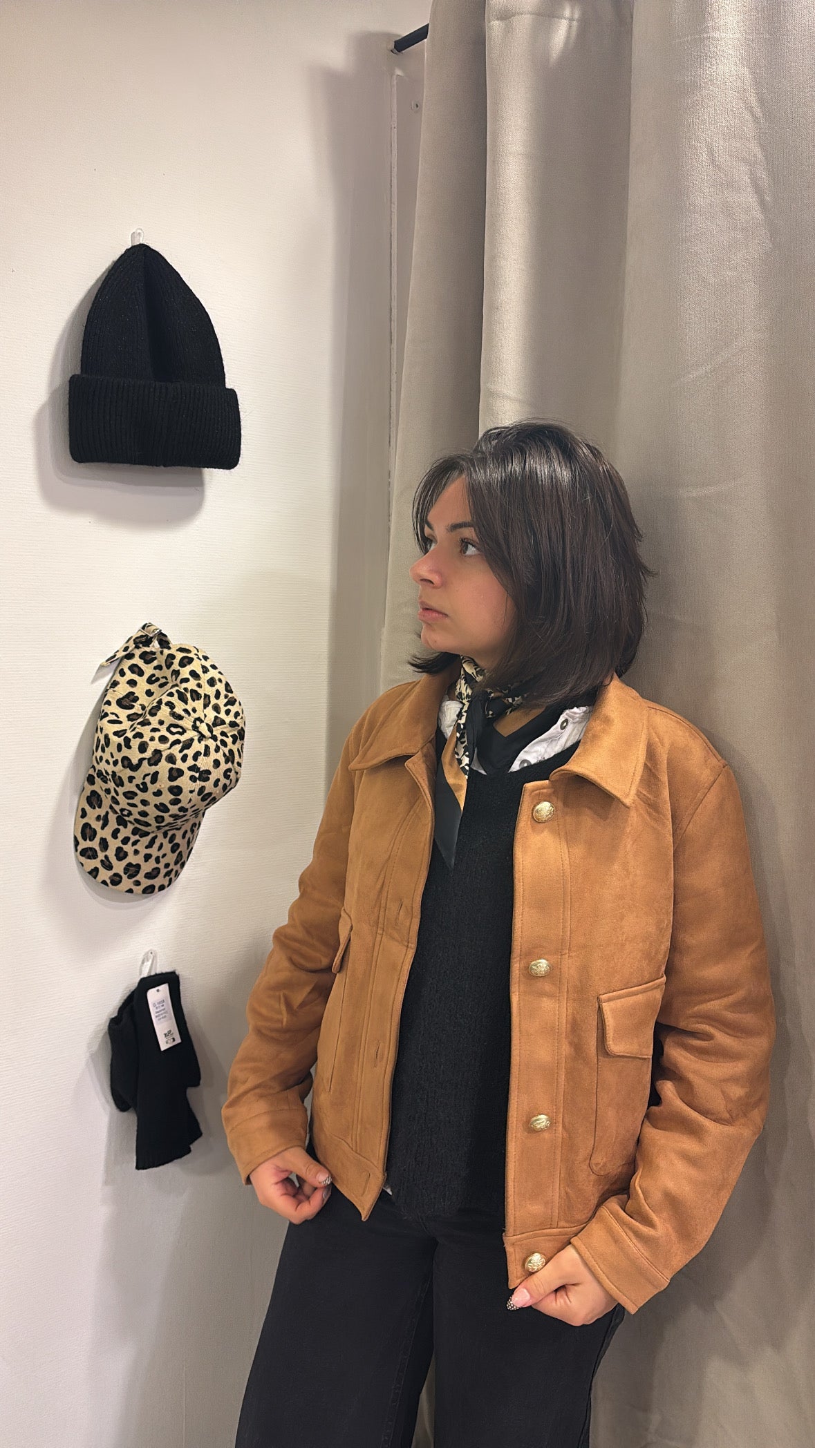 VESTE CAMEL DAIM