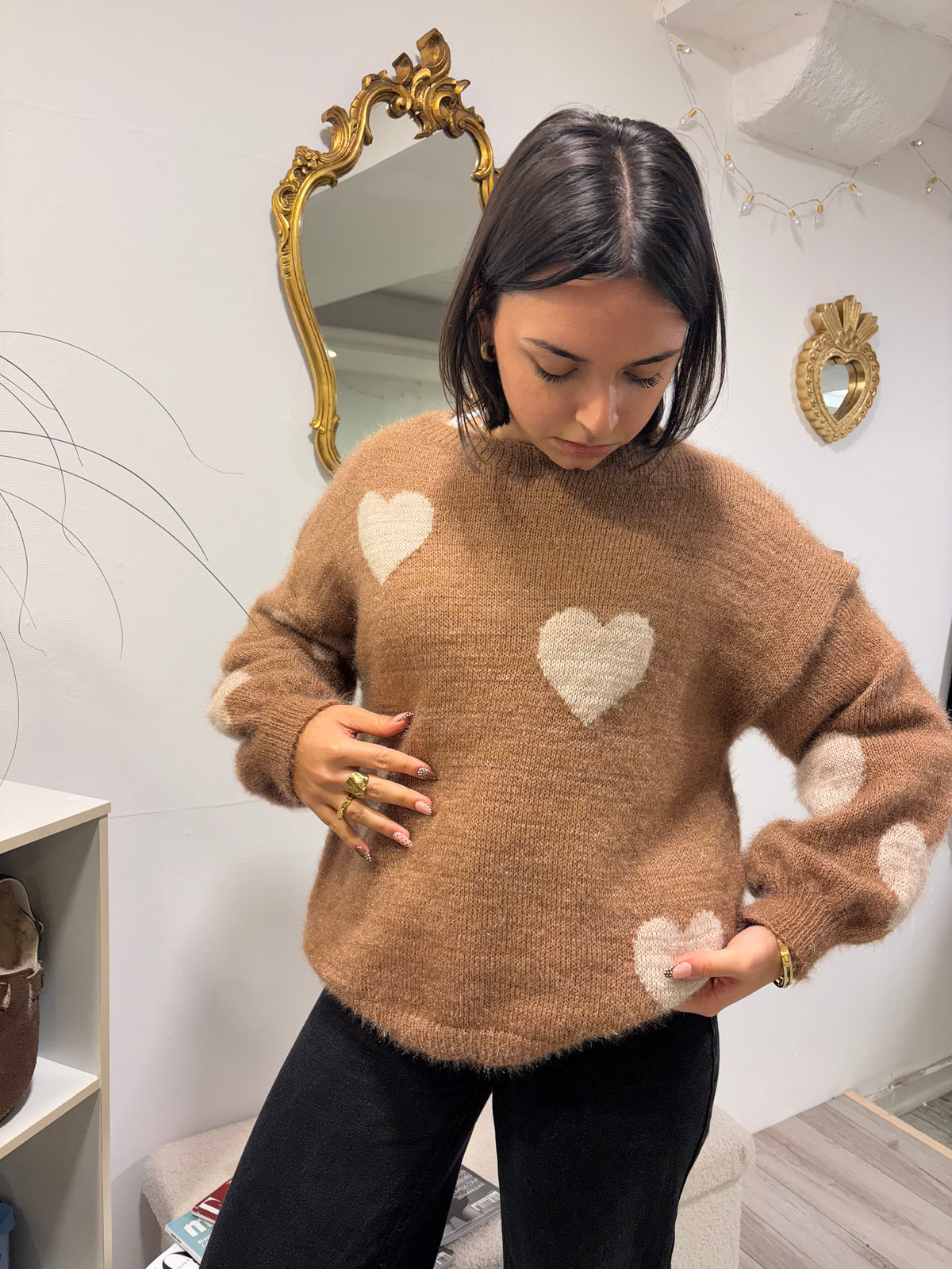 PULL CŒUR CAMEL