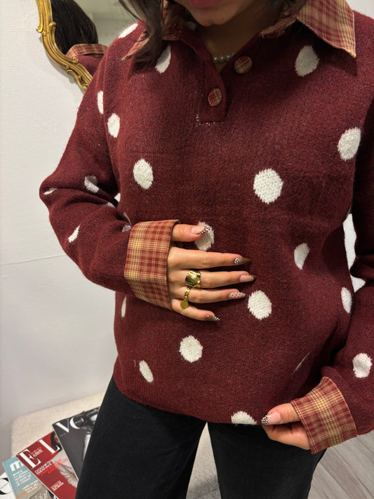 PULL CHEMISE BORDEAUX