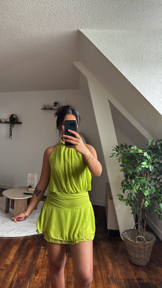 ROBE COMBI-SHORT OLIVE