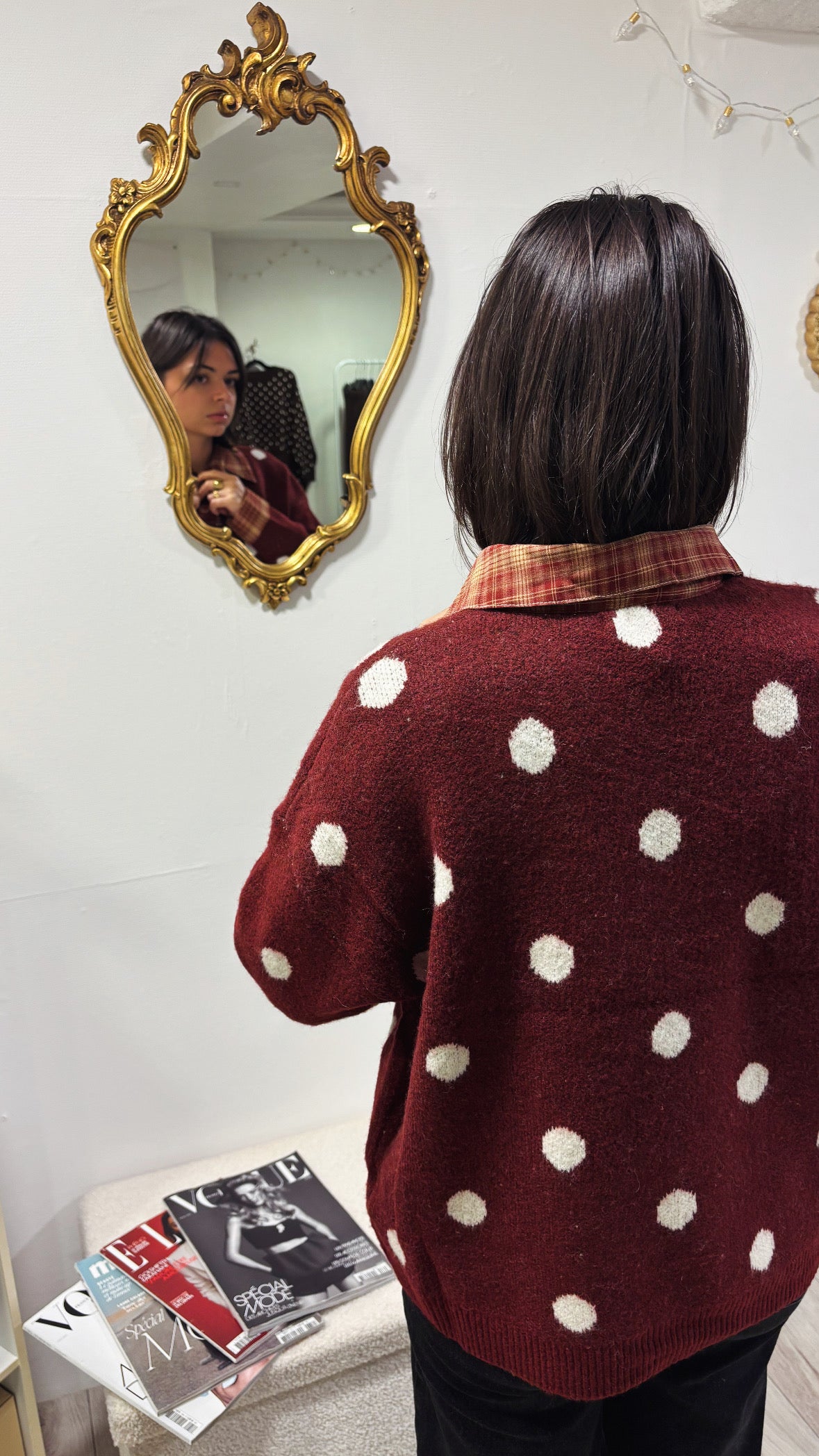 PULL CHEMISE BORDEAUX