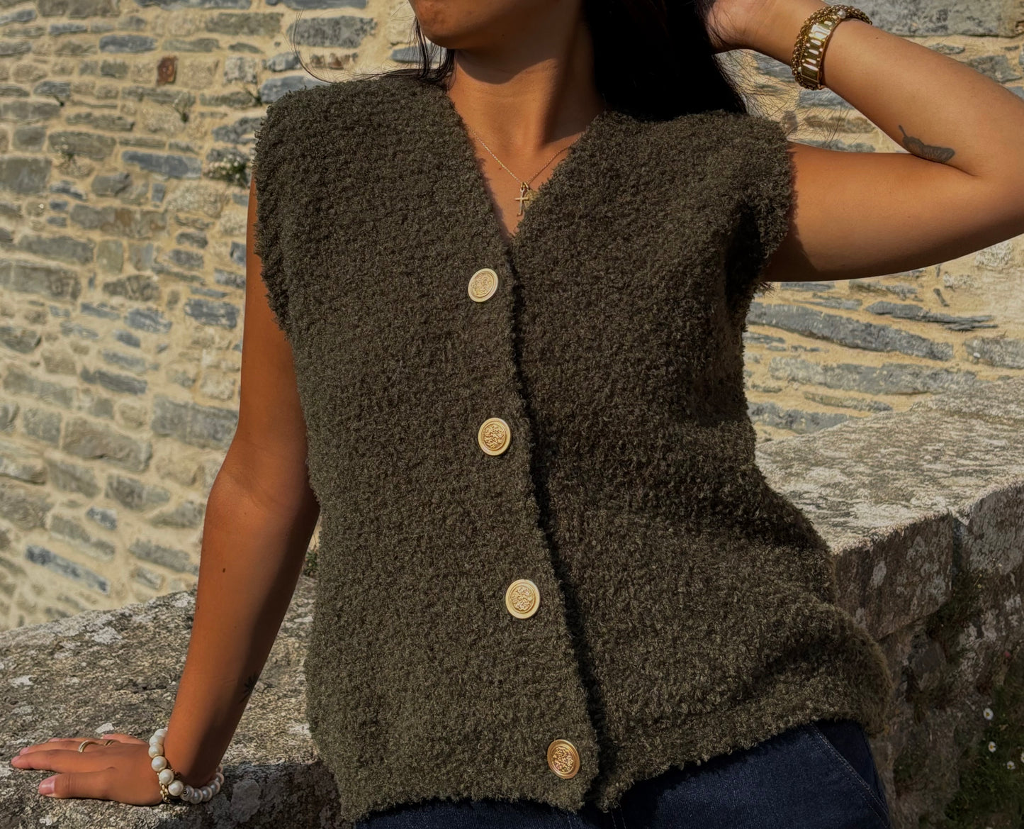 GILET KAKI LEA