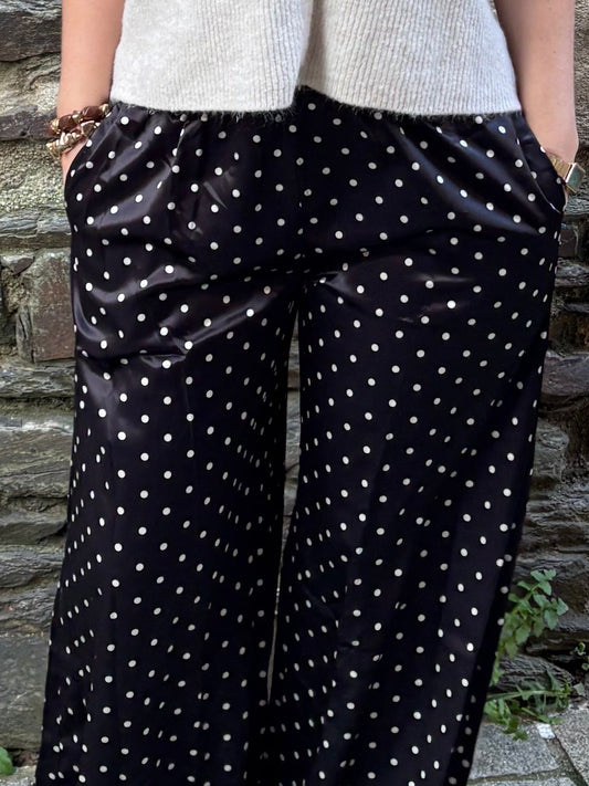 PANTALON SATIN POIS