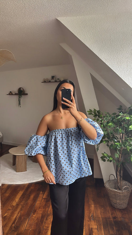 BLOUSE CLÉMENCE BLEU*